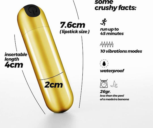 Crushious Imoan Mini Clitoral Vibrator 7.6cm Gold