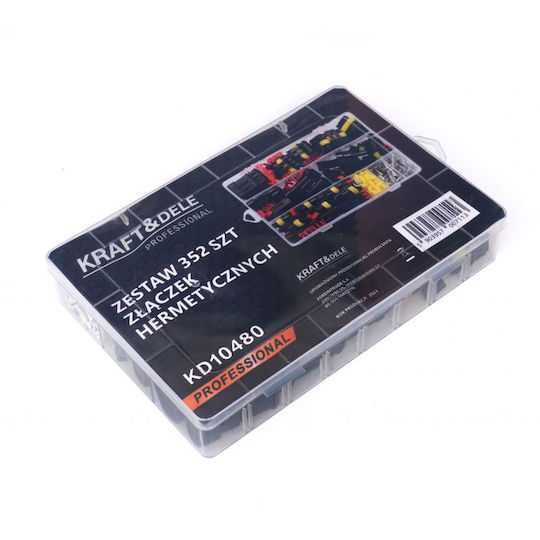 Херметичен комплект електрически конектори 352 елемента Kraft&dele Kd10480