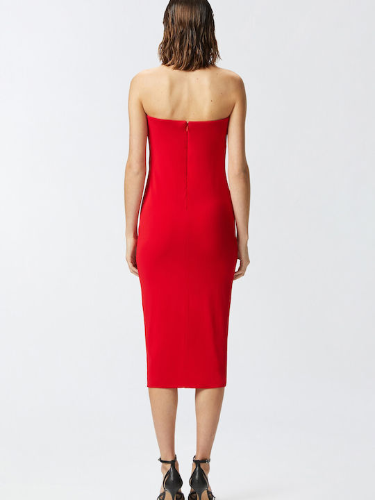 Pinko Midi Evening Dress Red