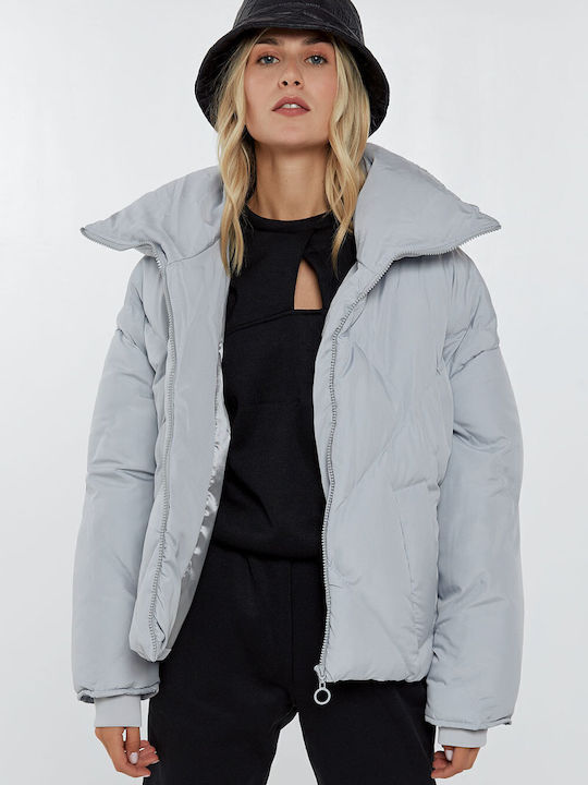 Women's Short Lifestyle Jacket for Winter Beige