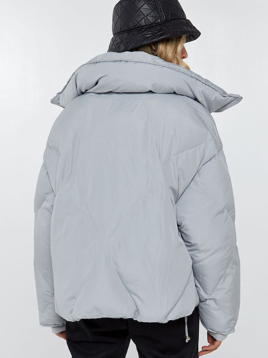 Women's Short Lifestyle Jacket for Winter Beige