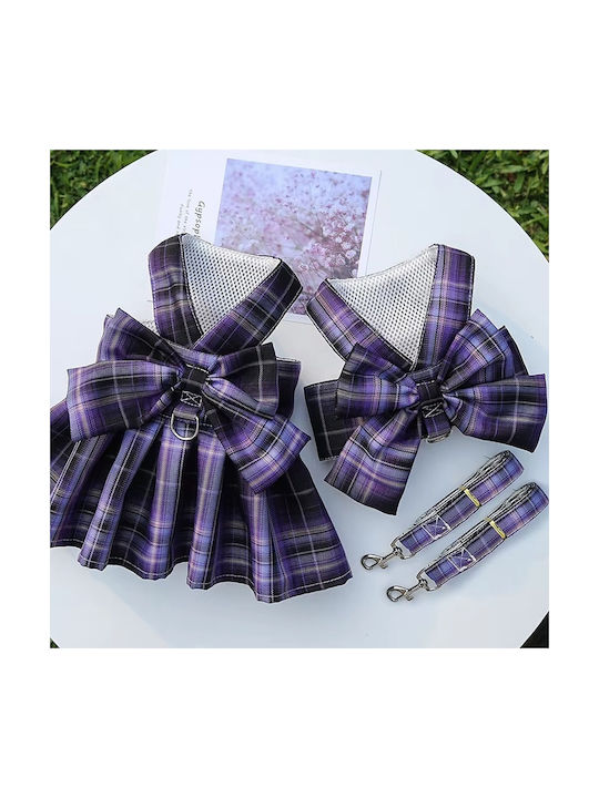 Dog Skirt with Leash Purple M W40xD28cm 2.5-4kg