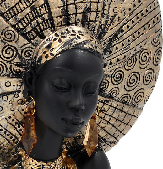Polyresin Decorative Piece 17x8x25 cm Africa Black Gold Keskor 67285