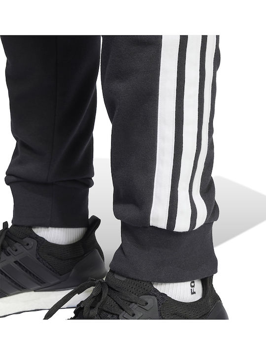 3-Stripes French Terry Sweatpants with Elastic Black