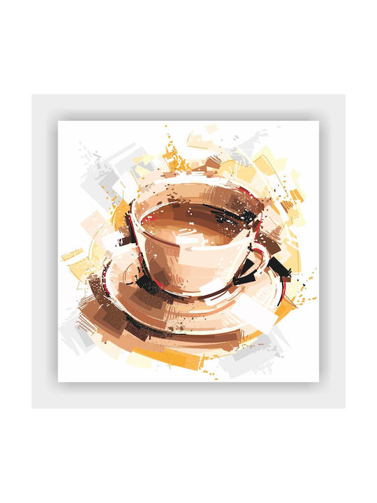 Coffee Frame Coffee Cup Gold Art 50x50
