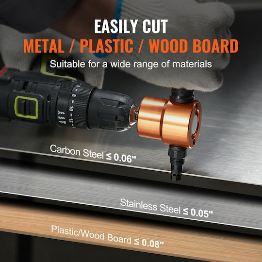 Vevor Double Head Sheet Metal Nibbler Drill Attachment Electric Drill Cutting Tool