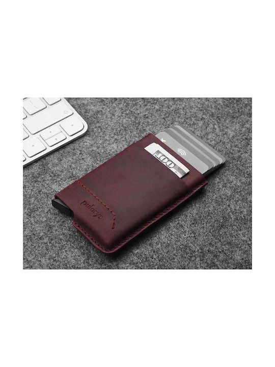 Pularys Men's Leather Wallet with RFID Burgundy