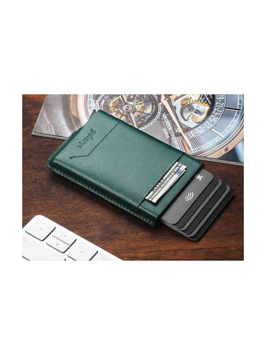 Pularys Men's Leather Wallet with RFID Green