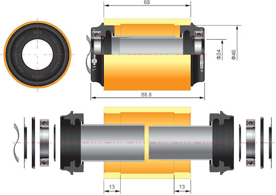 Μεσαια Τριβη Fsa Road Megaexo 24mm Pf30-46 68mm Cfm3-46