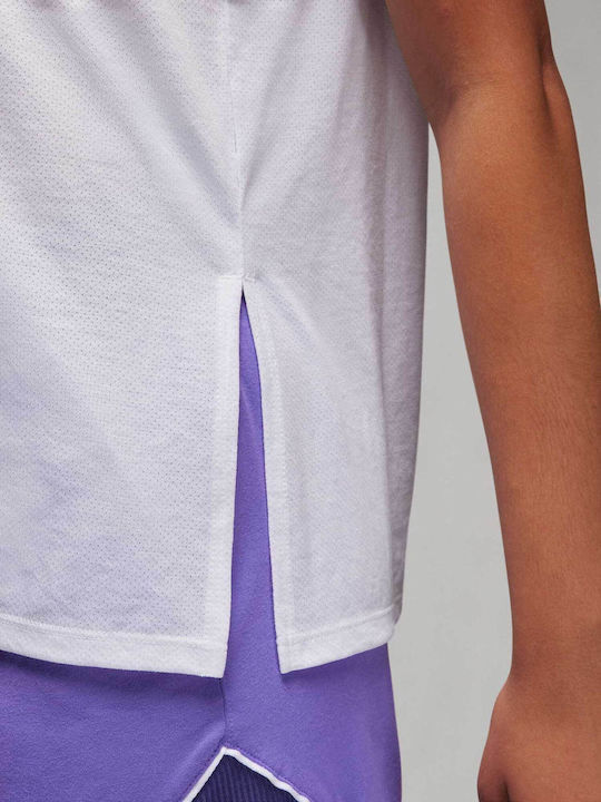 Γυναικεία Αθλητική Μπλούζα Αμάνικη Dri-Fit με Διαφάνεια White