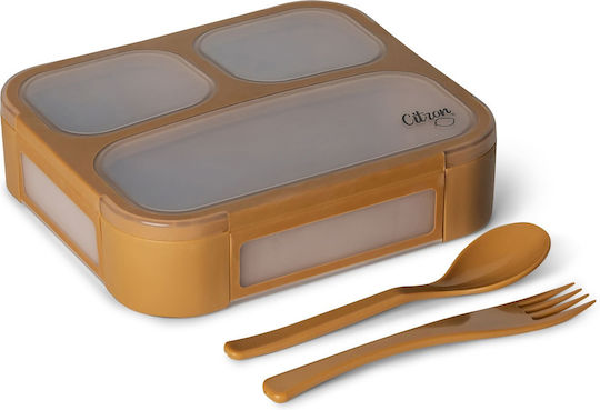 Citron Plastic Kids' Food Container Brown