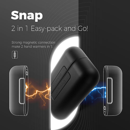 Ocoopa Hand Warmer External Battery Type-C Electric Magnetic Design Magtwins 2x 5000mAh Ocoopa UT2S-BK Black 6975292221089