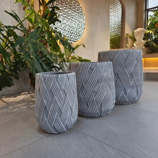 Harmony Γλάστρα Πήλινη Γκρι 40x40x50εκ.