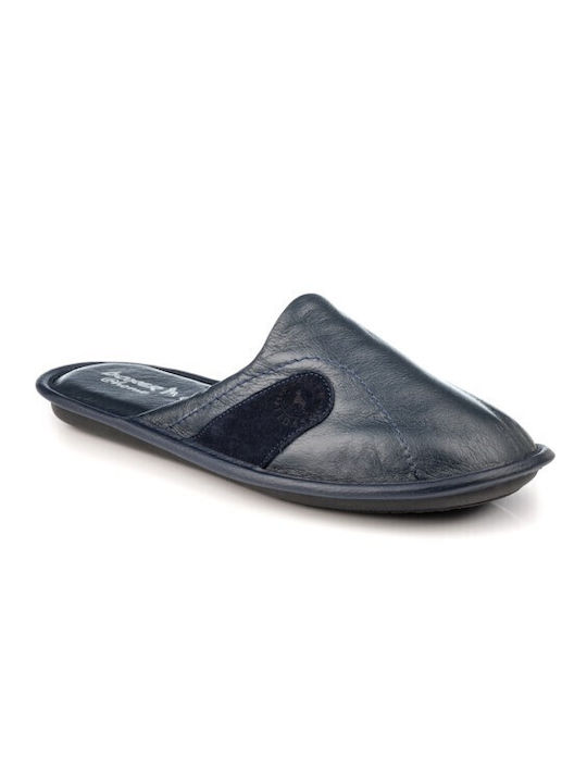 Boxer Men's Leather Slippers Gray