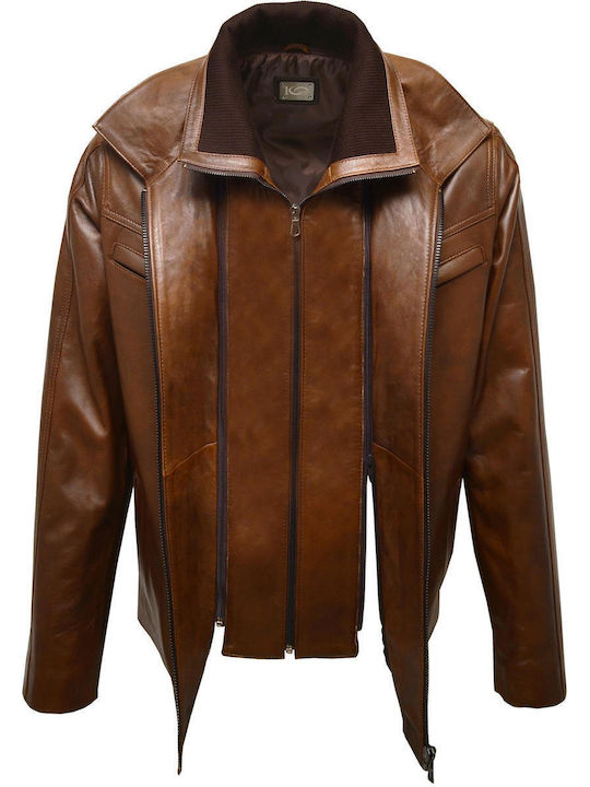 Dermatina 100 Leather Jacket BROWN-ANTIQUE