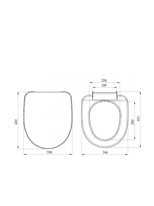 Nikiplast Капак за тоалетна Софт Клоуз Пластмаса Бял