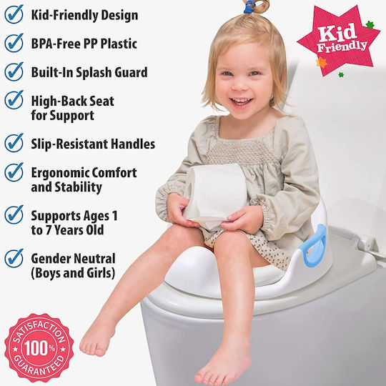 Zafit Toddler Toilet Seat White with Handles & Cushion
