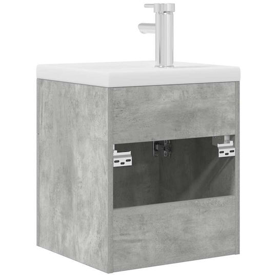vidaXL Blat cu Lavoar L41xW38.5xH46cm Beton gri