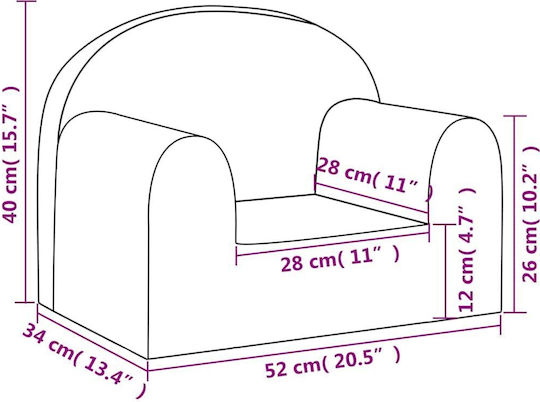 Kids Sofa Beige 52x34x40cm