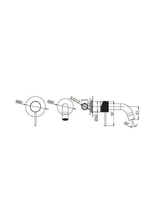 Tema Set Mixer & Gură Îngropată pentru Lavabo Bronz