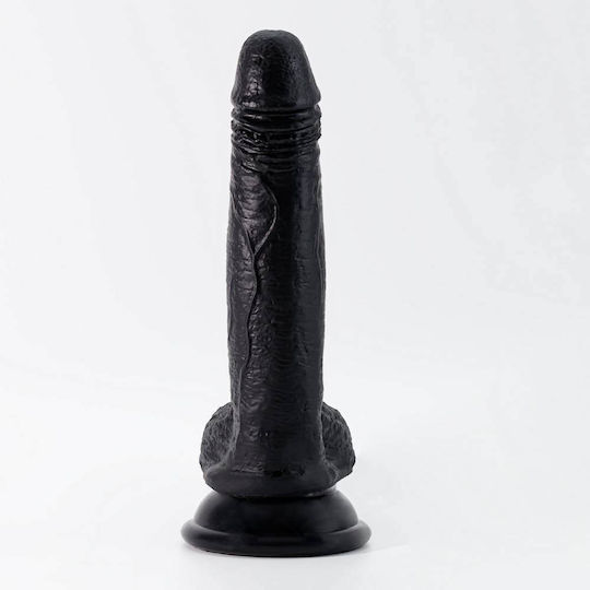 Crushious Ρεαλιστικό Dildo με Όρχεις και Βεντούζα Μαύρο 19cm