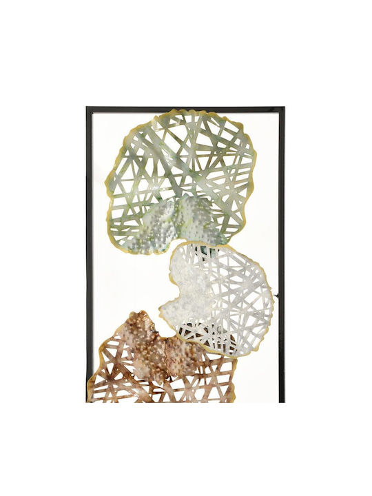 Metal Wall Decor Fylliana Leafs Fl608 Gold-Grey-Mint Color 31x4x90cm 161-125-208