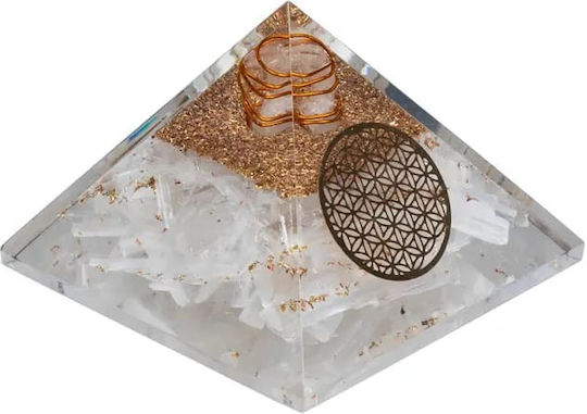 Πυραμίδα Οργονίτη Flower Life Σεληνίτη Orgonite Pyramid 7x7x6cm