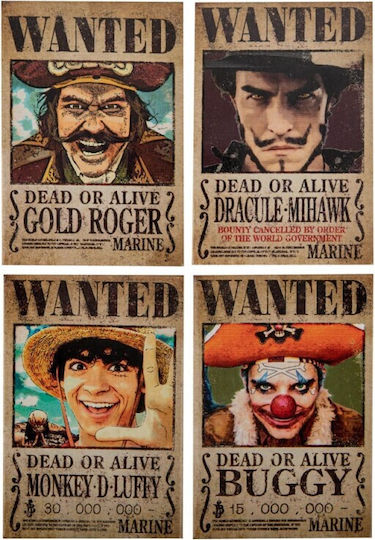 One Piece Kühlschrankmagnet 4er-Pack Gesucht