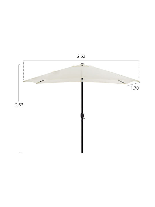 Square Aluminum Parasol Cambell Beige / Grey 1.8x2.7xH2.53m
