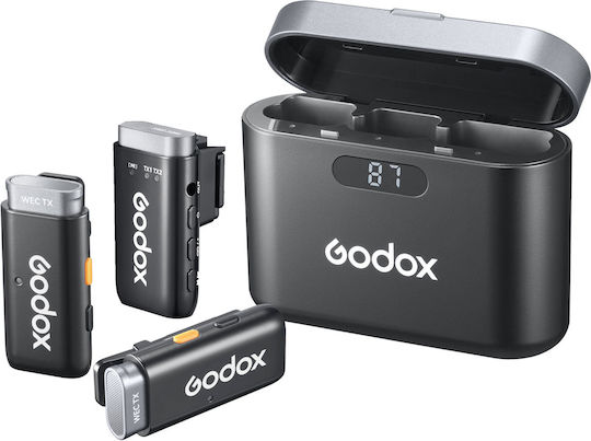 Godox WEC-S KIT 2 Σετ Ασύρματο Μικρόφωνο Πέτου, Clip On, Ζώνης για Φωνητικά