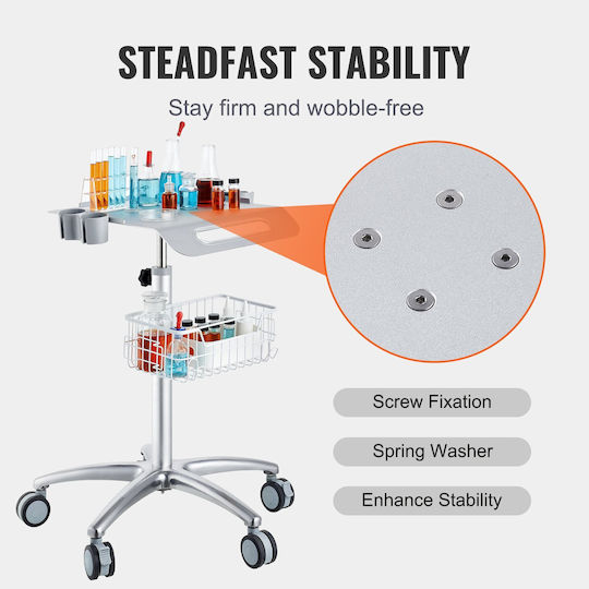Vevor Τροχήλατο Τραπεζάκι Nursing with Adjustable Height SYSSTCBSLLH51BAZYV0
