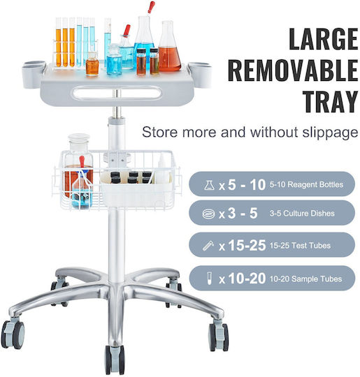 Vevor Τροχήλατο Τραπεζάκι Nursing with Adjustable Height SYSSTCBSLLH51BAZYV0