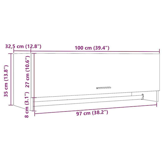 vidaXL Holz Badezimmerschrank B100xT32.5xH35cm Braun