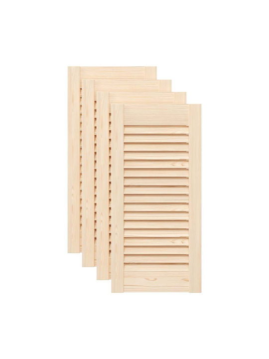 Louvered Doors 4 Pcs 61.5x29.5 cm Solid Pine Wood Brown