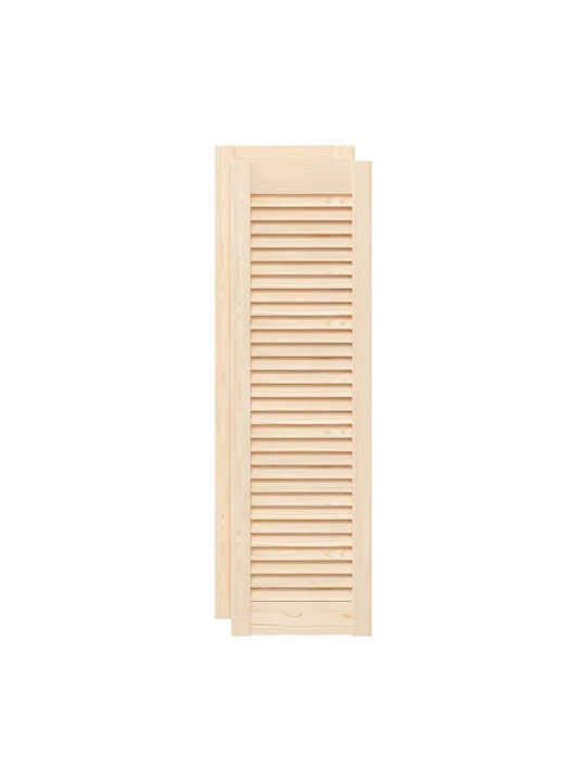 Louvered Doors 2 Pcs 99x29.5 cm Solid Pine Wood Brown