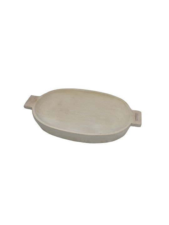 Nakaro Wood Купа за сервиране Овални Дърво Бял 45x25бр