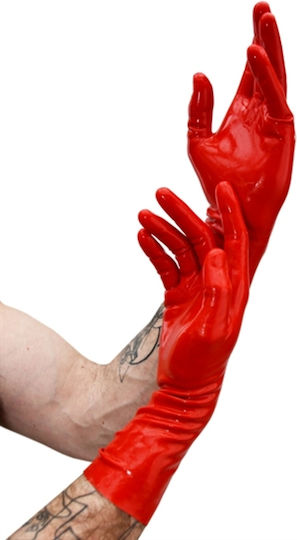 Mister B Premium Rubber Short Gloves Red