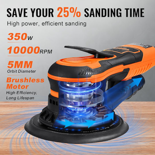 Vevor GDSGJBS56INCT563HV2 Έκκεντρο Τριβείο 110mm Ρεύματος 350W με Σύστημα Αναρρόφησης