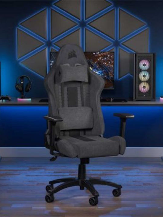 Corsair TC100 Relaxed Υφασμάτινη Καρέκλα Gaming με Ρυθμιζόμενα Μπράτσα Μαύρη