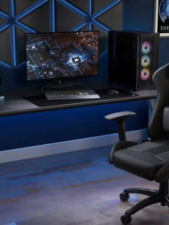 Corsair TC100 Relaxed Artificial Leather Gaming Chair with Adjustable Arms Black