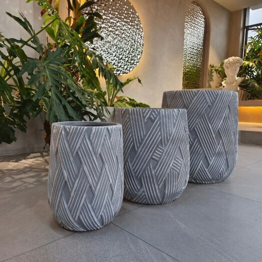 Harmony Pot Ceramic Grey 30x30x40cm.