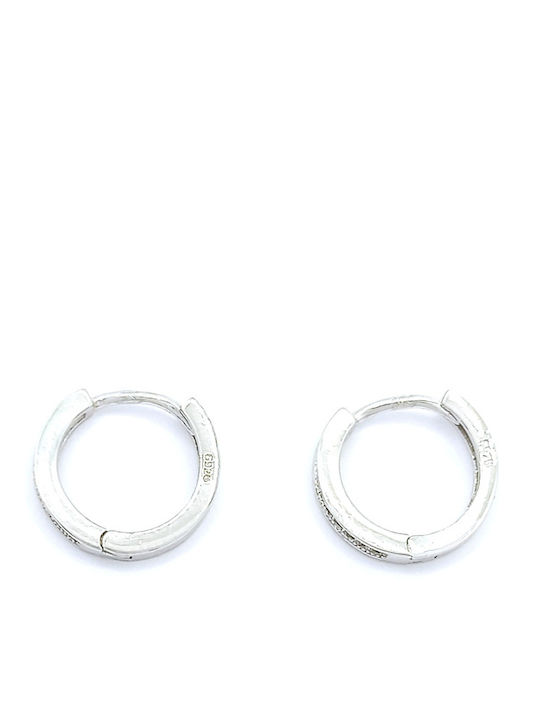 PS Silver Earrings Hoops made of Silver with Stones