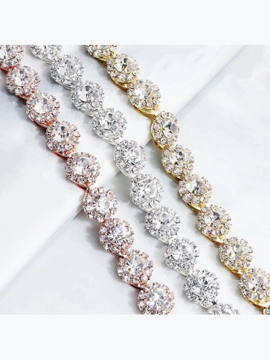 Dekorationskristalle Anpassbarer Haar Gürtel Armband oder Halskette Roségold „jasmin“
