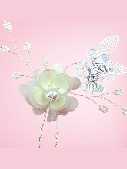 Handmade Bridal Hairpin Flowers Butterflies Talulla