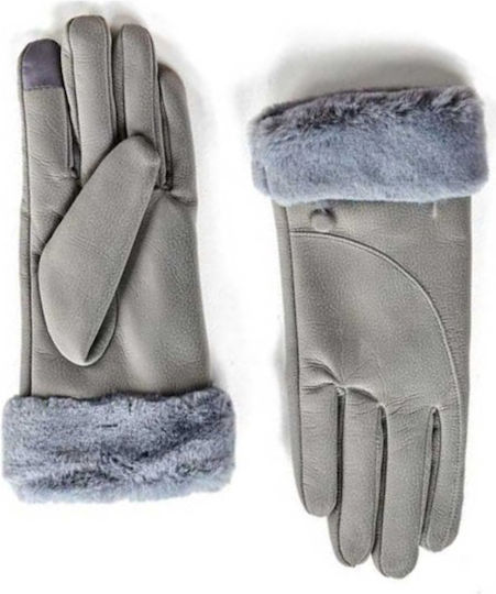 Set with Beanie Knitted in Gray color