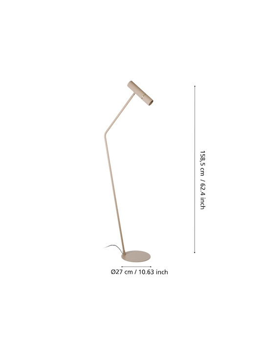 Eglo Floor Lamp H158.5cm. with Socket for Bulb GU10 Beige