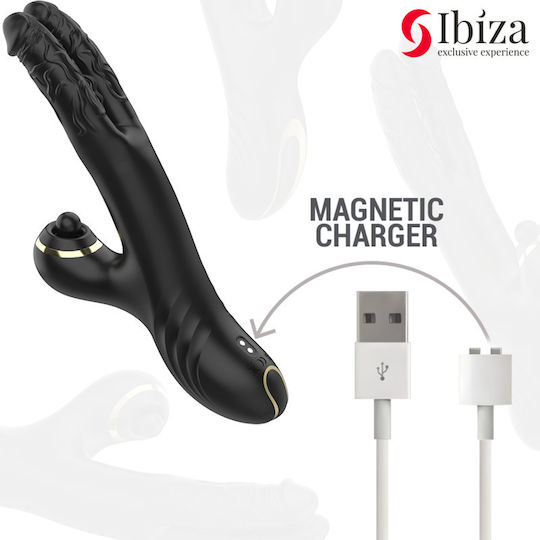 Ibiza Two Dragons Double Vibrator with Remote Control Black