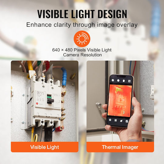 Vevor KDSRCXY2561956M8NV0 Handheld Thermal Camera mit Bildschirm 1.34" für Temperaturen ab 1°C für Mobilgeräte