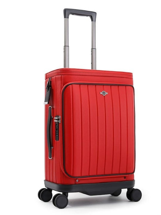 Bange Premium Collection Laptop Cabin Suitcase Fabric Red with 4 Wheels Height 56cm