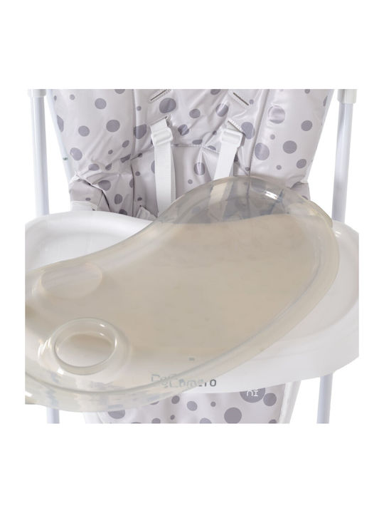 Moni Cocomero Scaun Înalt De Masă Bebe Pliabil Cu Înălțime Reglabilă Alb